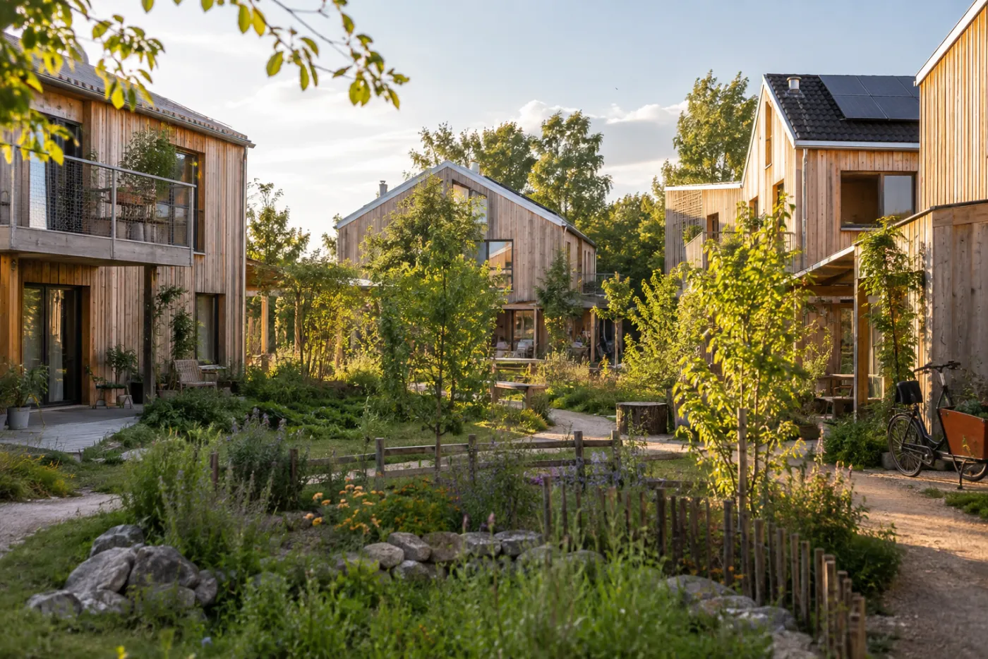 Logements organisés autour d’un espace commun végétalisé